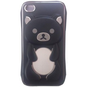 Coque Arrière Ourson Alu noir Iphone 4 / 4S