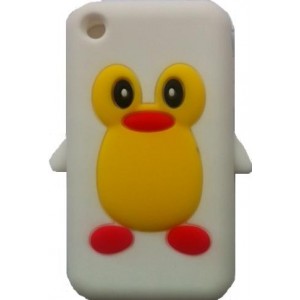 Coque Silicone Pingouin Apple Iphone 3G / 3GS blanc