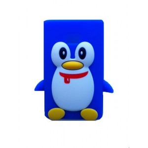 Coque Pingouin Silicone Bleu LG Optimus L3 e400