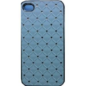 Coque Arrière Aluminium strass sur fond blanc Apple Iphone 4 / 4S