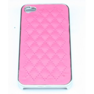 Coque Rose matelassée Aluminium Pour Iphone 4 / 4S