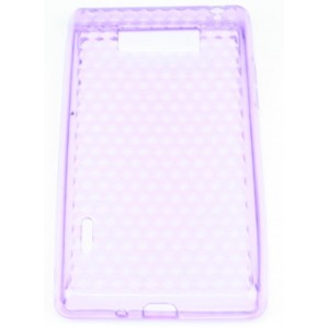 Coque Violet à effet nid d'abeille pour LG Optimus L7 P700 Silicone