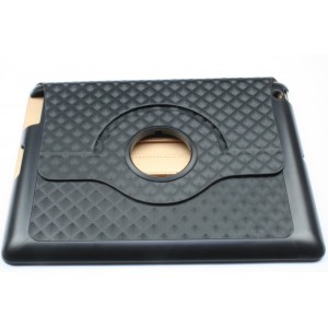 Housse Etui à rabat 360° noir design pour APPLE IPad 2 et IPad 3