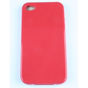 Coque rouge iphone 4 /4S Brillante Silicone