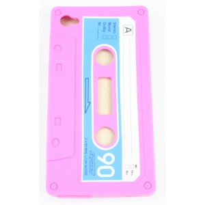 Coque Iphone 4 / 4S Cassette rose Silicone