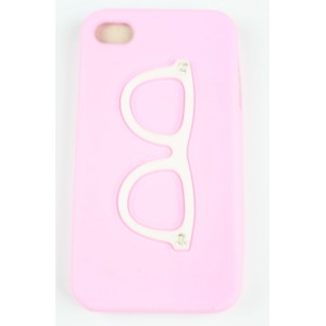 Coque Iphone 4 / 4S Rose Lunette Silicone