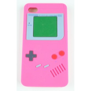 Coque Iphone 4 / 4S Game boy rose fushia Silicone