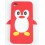 Coque IPHONE 4 / 4S PINGOUIN ROUGE SILICONE