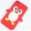 Coque IPHONE 4 / 4S PINGOUIN ROUGE SILICONE