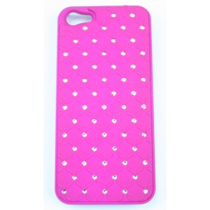 Coque iphone 5 rose fushia strass 