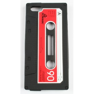 Coque iphone 5 noir cassette silicone