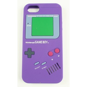 Coque Iphone 5 violette game boy silicone 